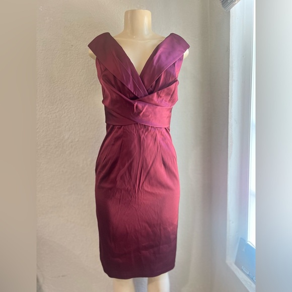 Donna Ricco women’s dress size 4 in a burgundy  color good condition - Picture 1 of 7